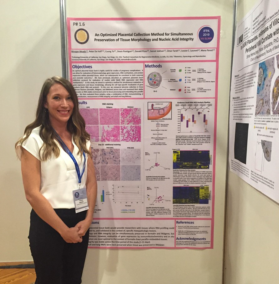 Morgan presenting a poster